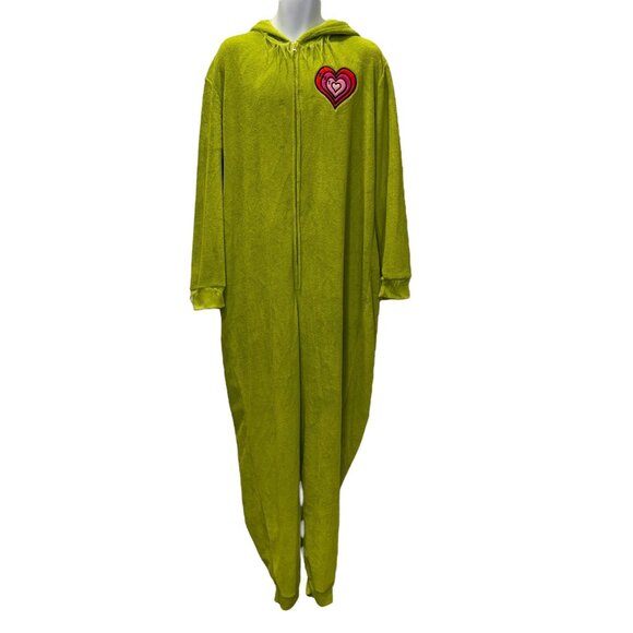 Dr Seuss The Grinch Unionsuit Pajamas PJs Mens L XL Halloween Christmas Costume - Picture 1 of 10